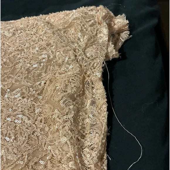 Light pink spaghetti strap beaded prom dress, size 4 - Picture 5 of 8